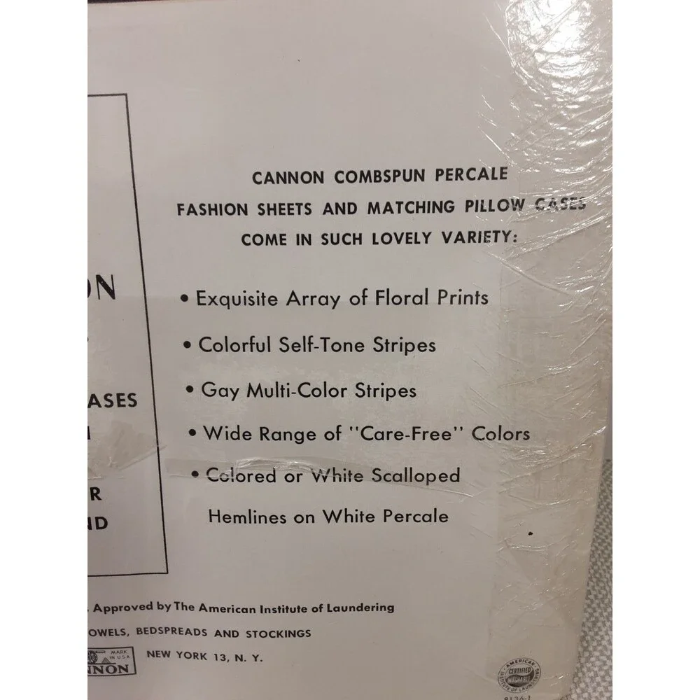 Vintage Cannon Combspun Percale Pillowcases Striped Standard 42x38.5 Before Hem